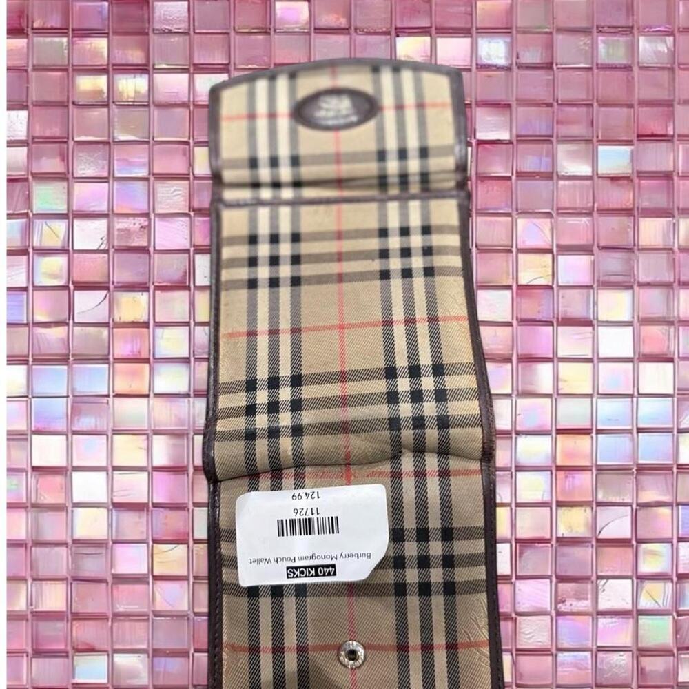 Vintage burberry brown leather wallet